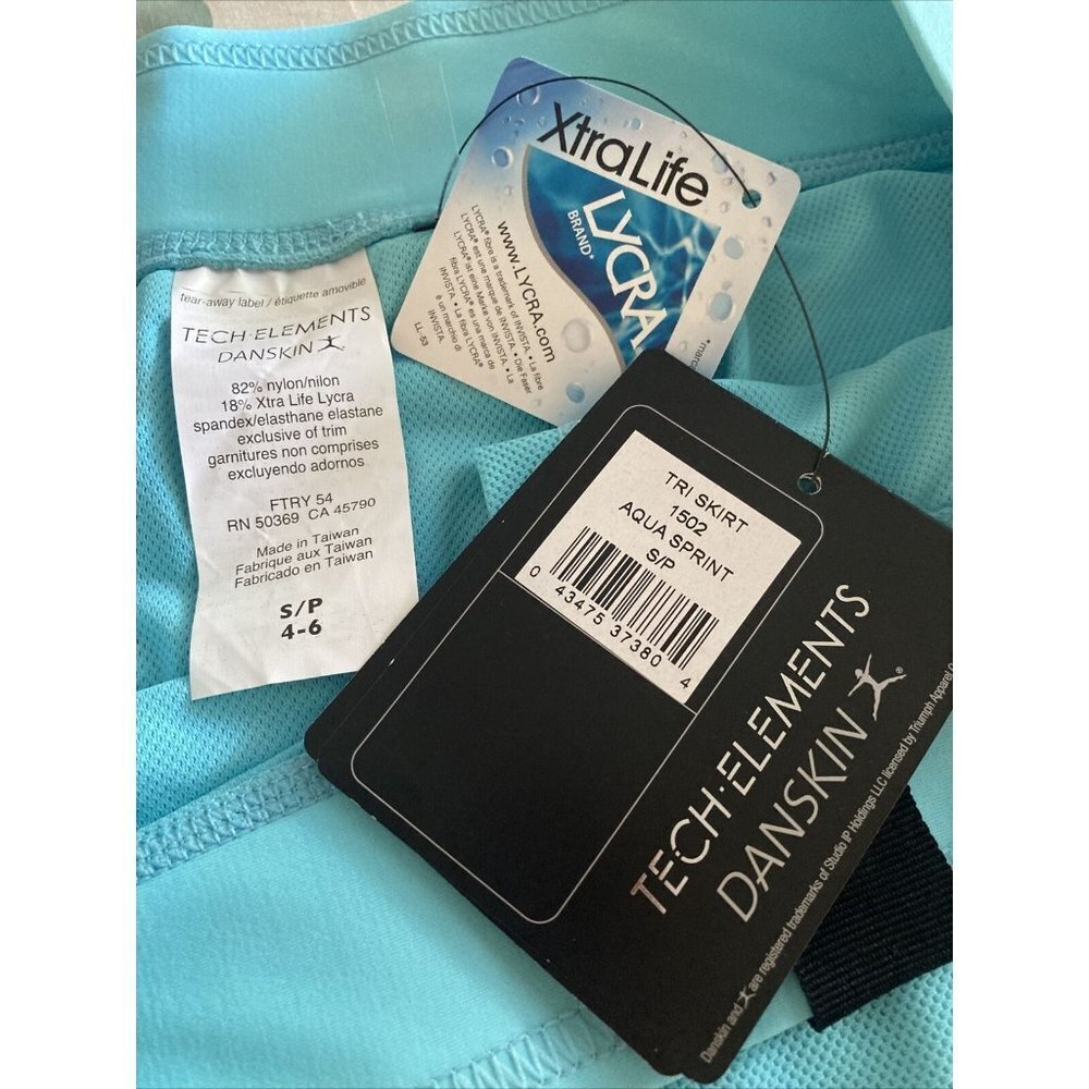 Danskin S Triathlon Tech Elements blue skirt UPF 50 +UV protection New with tags - Picture 8 of 8